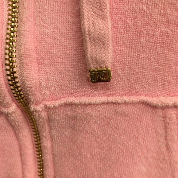 COPY - GORGEOUS authentic vintage baby pink terry cloth hoodie and necklace set! - Picture 6 of 15